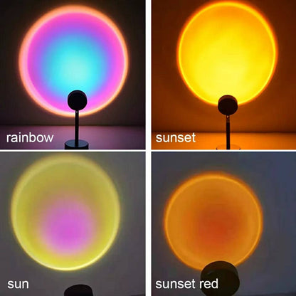 Projecteur de coucher de soleil rotatif à 180 ° USB décoration murale