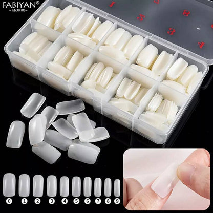 Boite 500 Pcs Pose Capsules 10 Sizes ongles transparent تنزوت