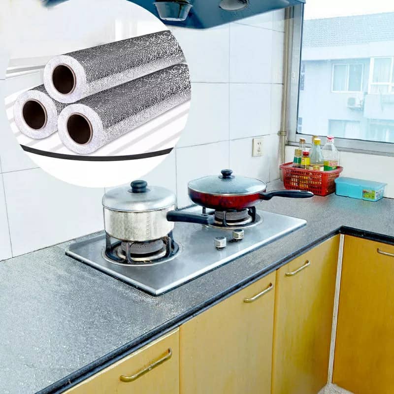 Autocollant d'aluminium auto-adhésif 5M Anti-l'huile pour cuisine