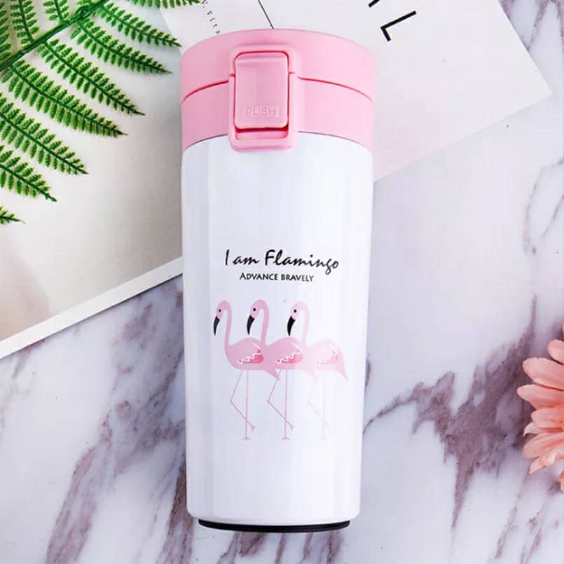 Flamingo Thermos pour tasses à café de 380ML en acier inoxydable