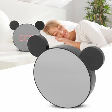 Réveil miroir numérique intelligent en forme mickey mouse