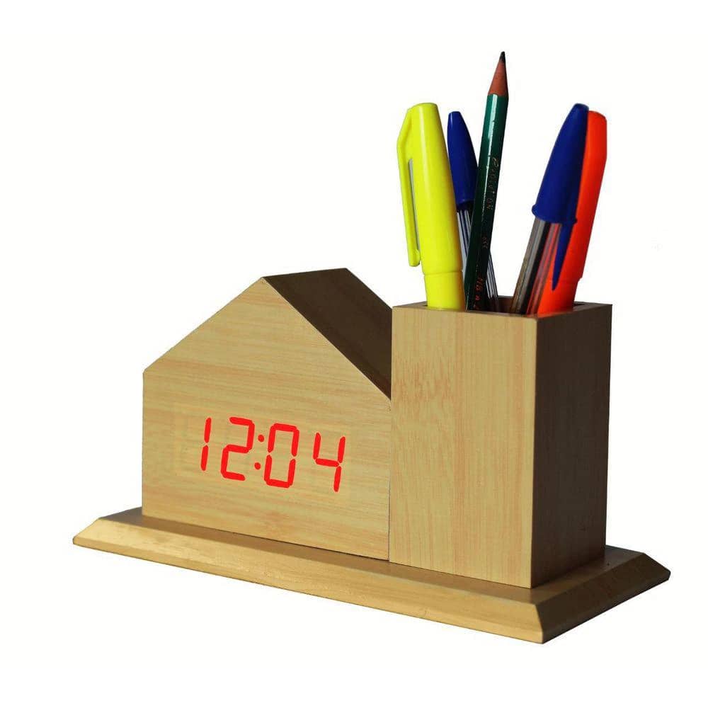 Digital Wooden Clock Sound Control VST-879