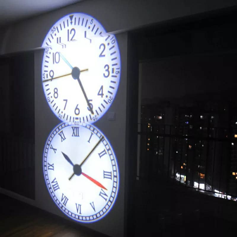 Projecteur horloge mural HD Rotation à 180 degrés 2 mode et 4 couleur