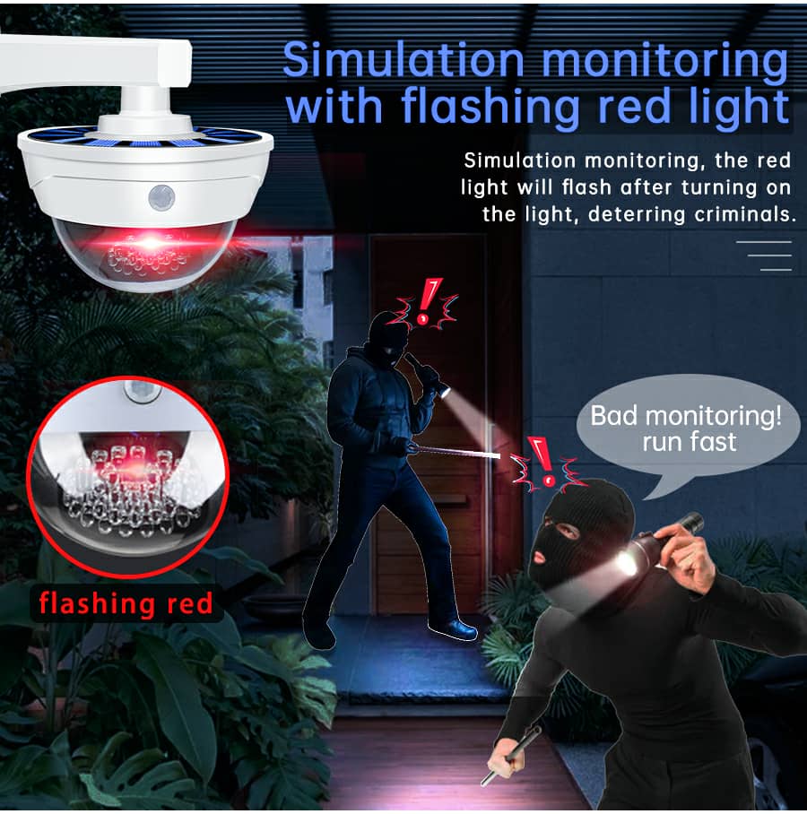 Lampe de Surveillance extérieure solaire Anti-vol, capteur de mouvement PIR à Induction humaine