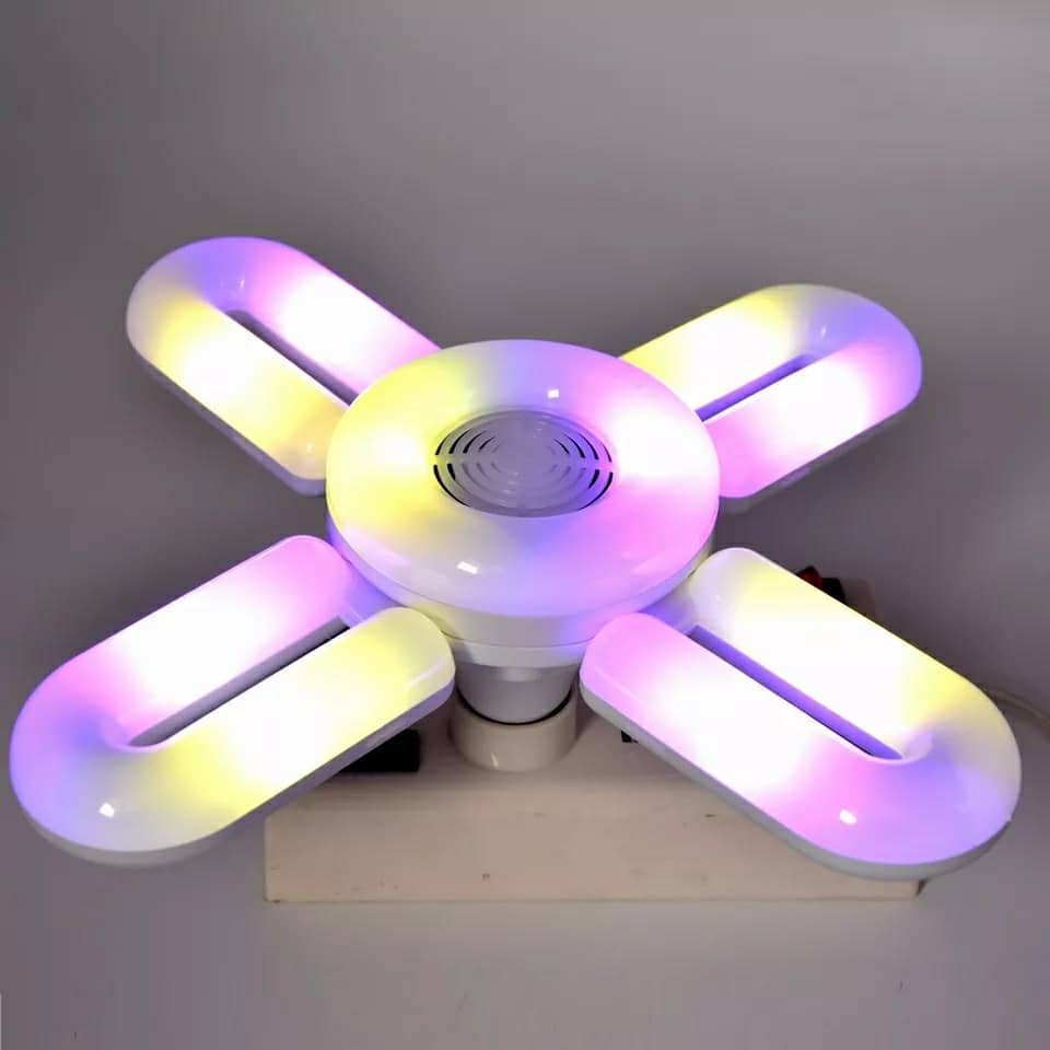 Ampoule RGB pliante haut-parleur Bluetooth, télécommande E27,48W