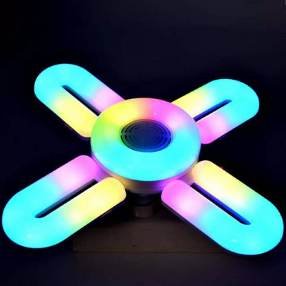 Ampoule RGB pliante haut-parleur Bluetooth, télécommande E27,48W