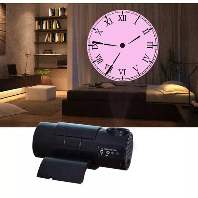 Projecteur horloge mural HD Rotation à 180 degrés 2 mode et 4 couleur - تنزوت