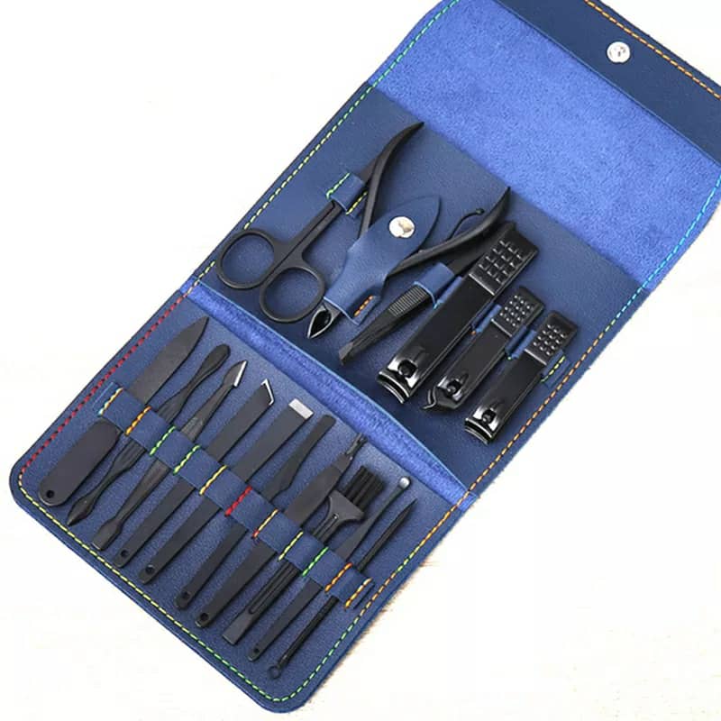 Ensembles 16 pcs de coupe-ongles professionnels en acier inoxydable
