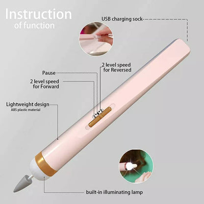Machine à polir les ongles avec lumière électrique 5en1