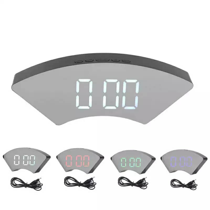 Horloge numérique miroir grand écran pour chambre à coucher