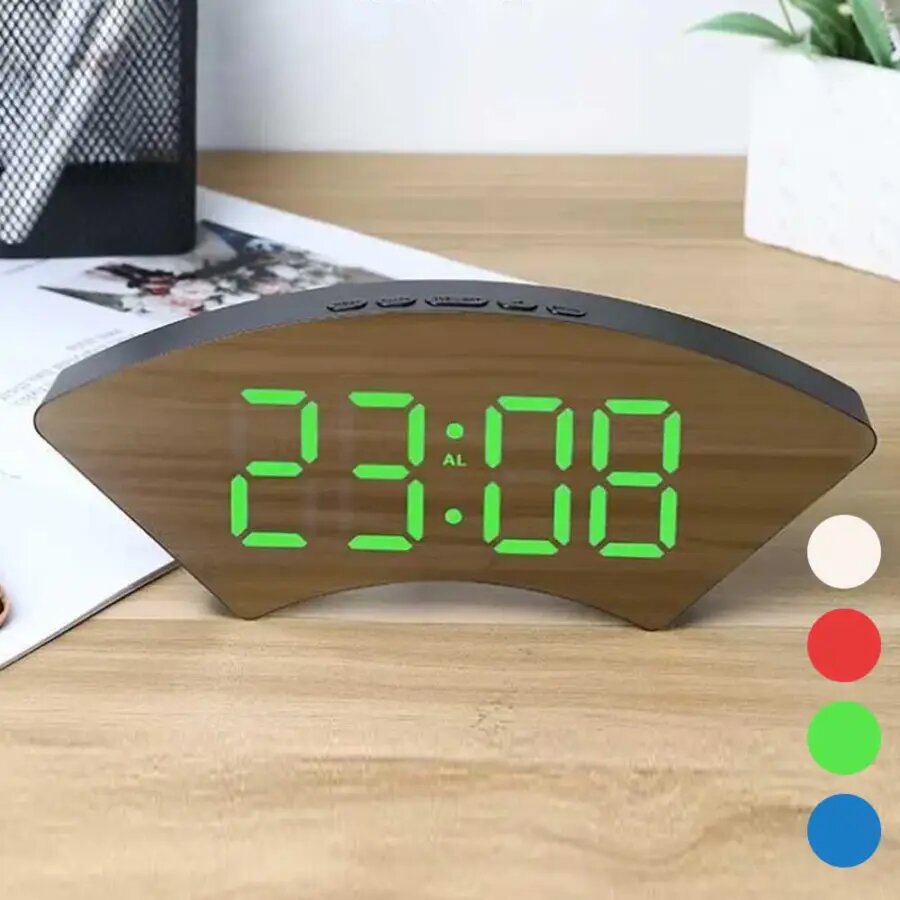 Horloge numérique miroir grand écran pour chambre à coucher