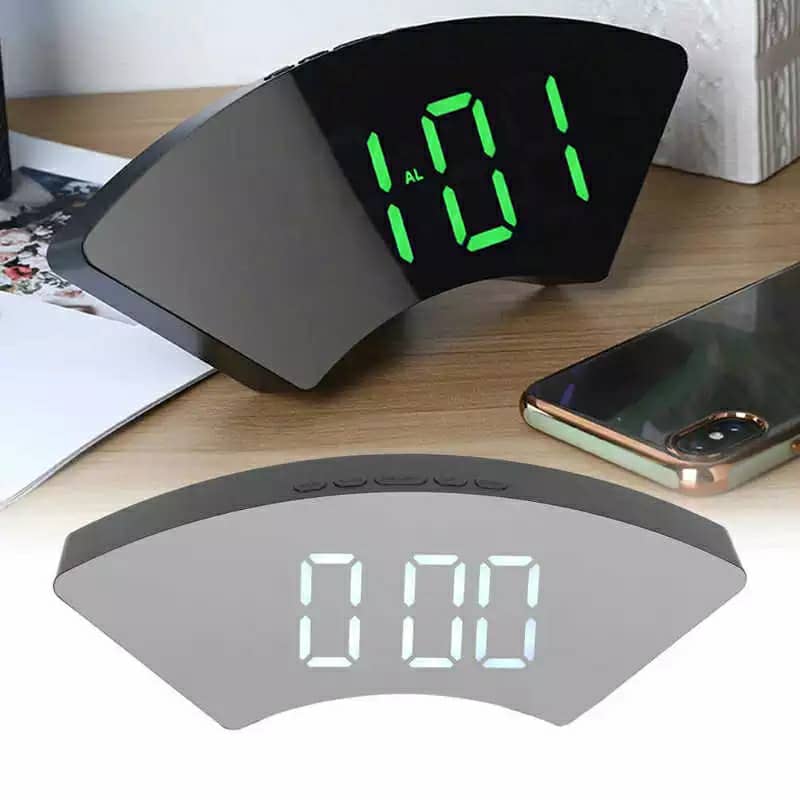 Horloge numérique miroir grand écran pour chambre à coucher - تنزوت