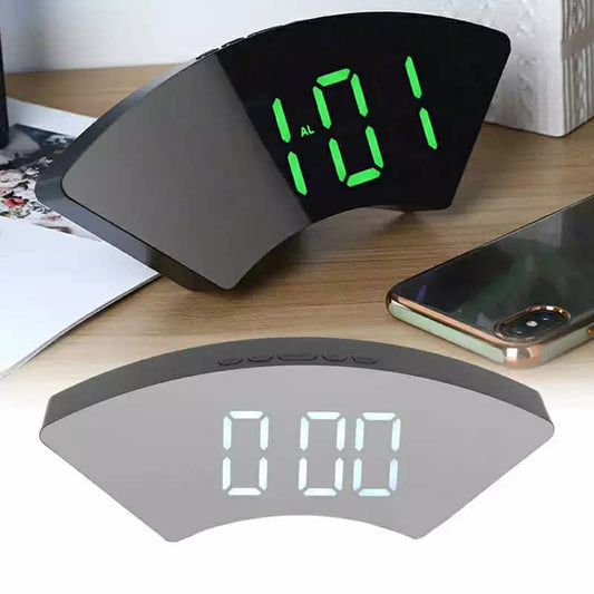 Horloge numérique miroir grand écran pour chambre à coucher - تنزوت