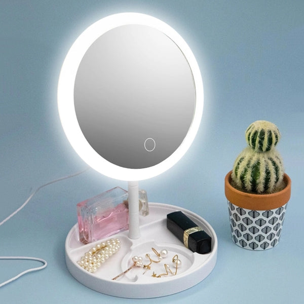 Miroir de maquillage de bureau avec lampe تنزوت