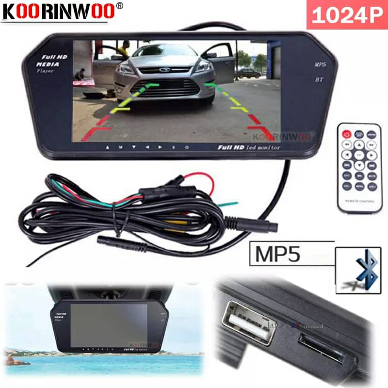Rétroviseur écran LCD TFT 7 pouces MP5 bluetooth 1024P - تنزوت
