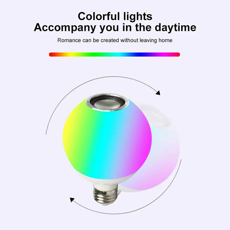 Ampoule LED intelligente E27 RGB Bluetooth sans fil avec télécommande APP