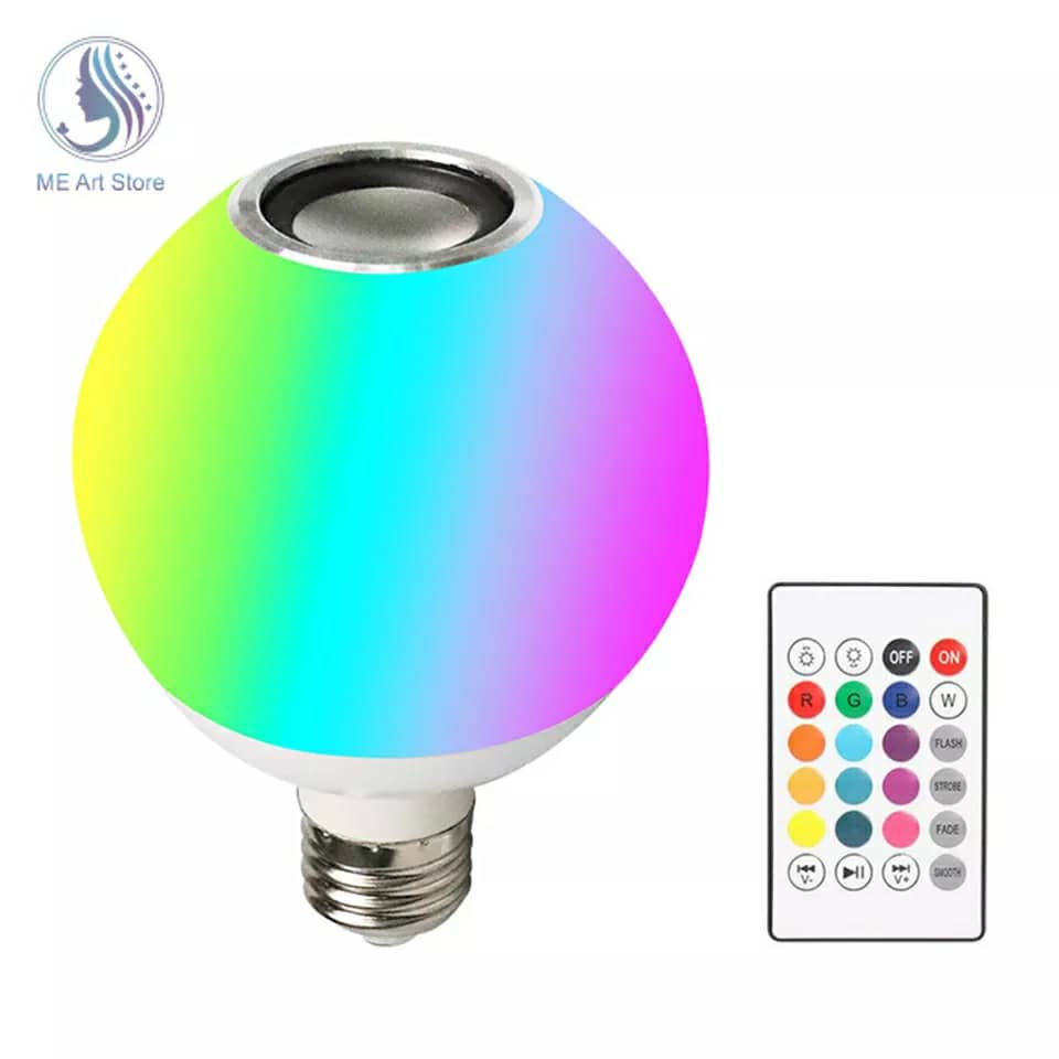 Ampoule LED intelligente E27 RGB Bluetooth sans fil avec télécommande APP