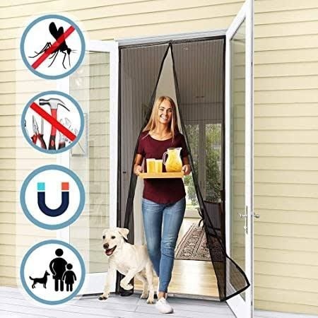 Moustiquaire rideau pour porte avec fermeture magnétique 100x210cm