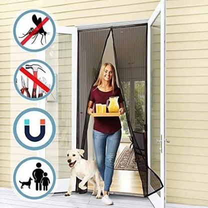 Moustiquaire rideau pour porte avec fermeture magnétique 100x210cm