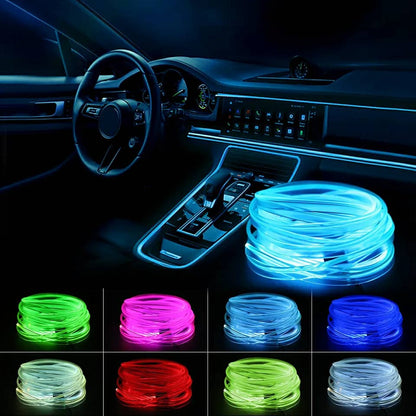 Bande lumineuse Fibre optique Led fluo RGB USB pour intérieur de voiture