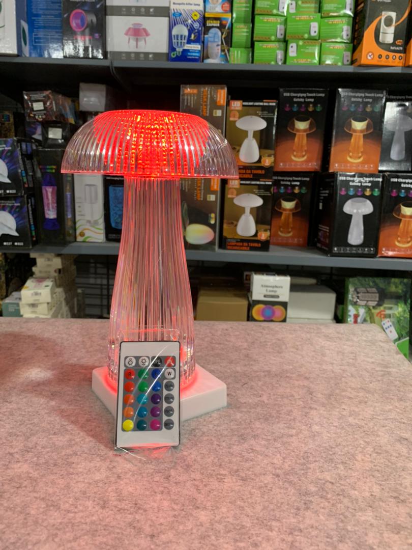 Veilleuses transparentes avec télécommande tactile en forme de champignon