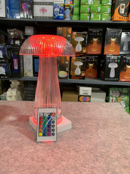 Veilleuses transparentes avec télécommande tactile en forme de champignon
