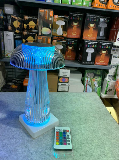 Veilleuses transparentes avec télécommande tactile en forme de champignon