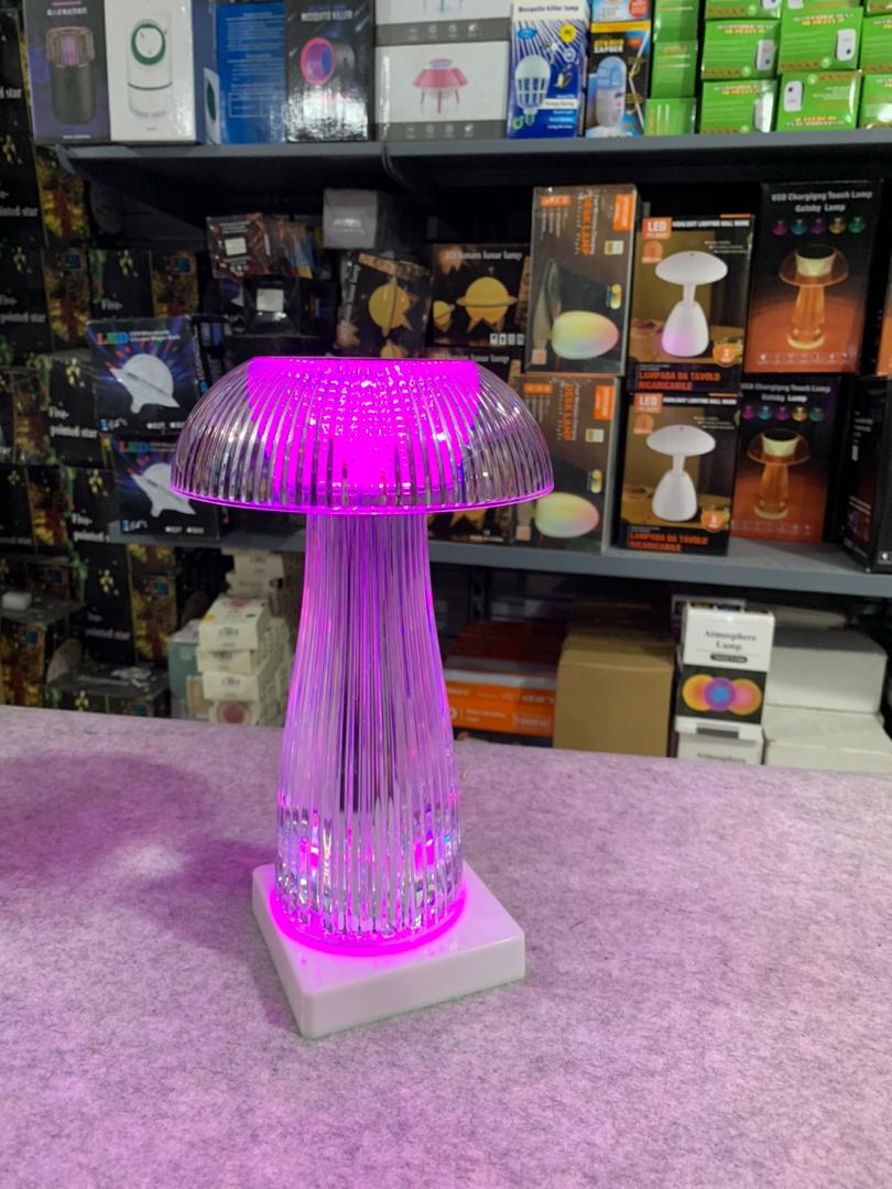 Veilleuses transparentes avec télécommande tactile en forme de champignon