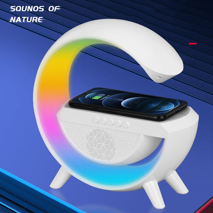 Lampe De Chevet RGB intelligente type Big G Wireless Charger / Speaker Bluetooth 5.2 HM-3201 | YN-2209
