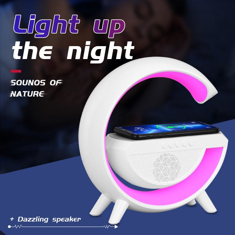 Lampe De Chevet RGB intelligente type Big G Wireless Charger / Speaker Bluetooth 5.2 HM-3201 | YN-2209