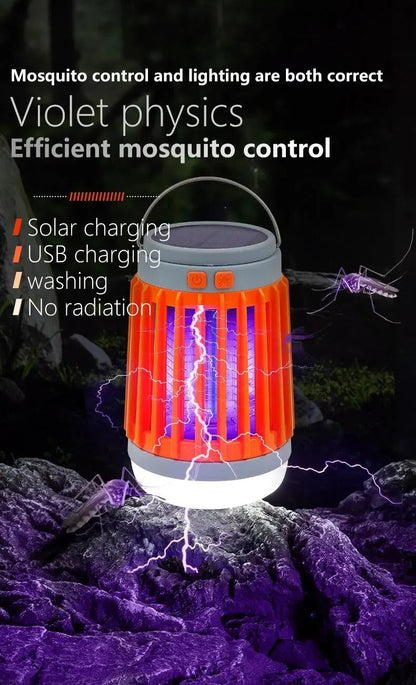Lampe anti-moustique 3en1 fonctionne à l'énergie solaire et alimentée par batterie rechargeable