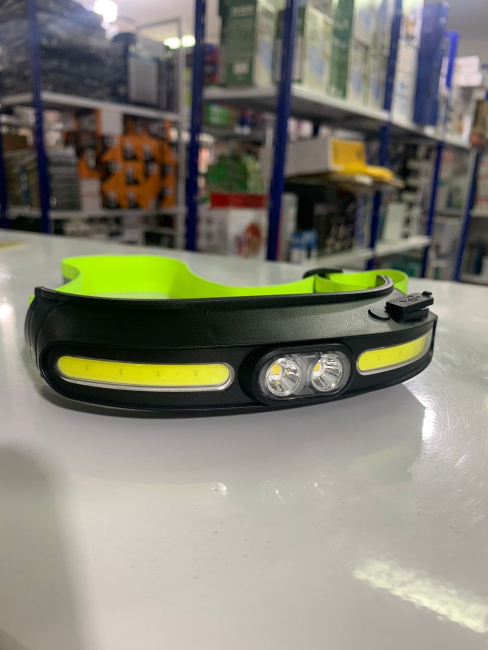 Lampe frontale transfrontalier étanche lumière forte COB double source de lumière TYPE-C