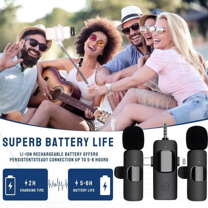 Microphone cravate sans fil 3 en 1 Plug and Play avec puce de réduction du bruit – ميكروفون لاسلكي