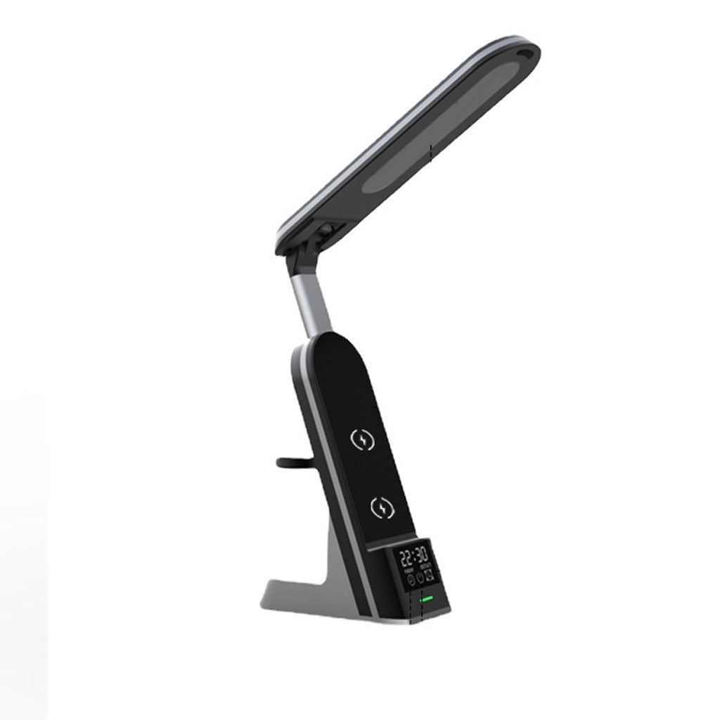 Réveil Multifonction Lampe de Table LED 15W Support de Chargeur sans Fil