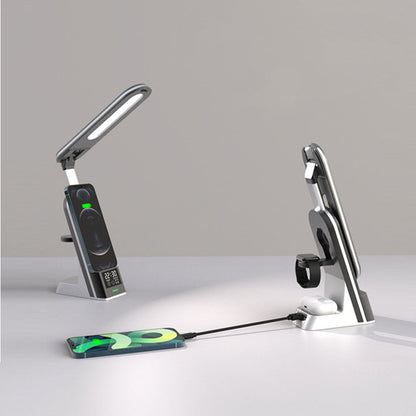 Réveil Multifonction Lampe de Table LED 15W Support de Chargeur sans Fil