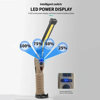Lampe baladeuse LED COB magnétique avec 7 modes de fonctionnement – مصباح محمول للورشات بعدة أوضاع