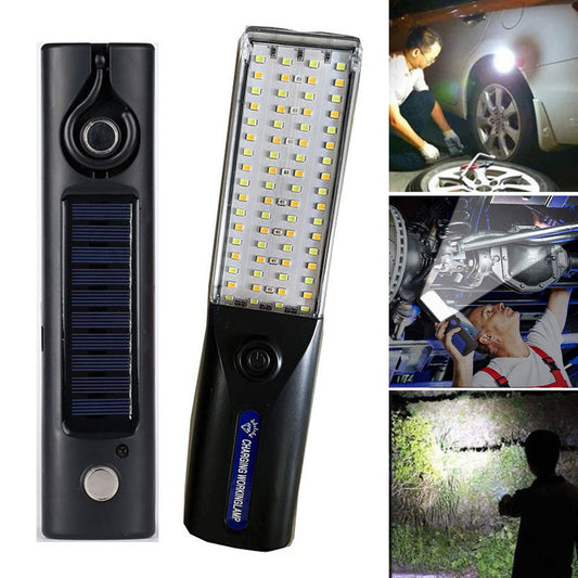 Lampe de Travail LED Rechargeable Éclairage Ultra-Puissant avec Panneau Solaire Intégré – مصباح عمل قابل للشحن تنزوت