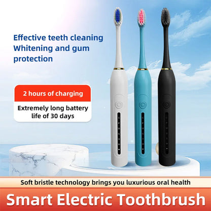 Brosse à Dents Électrique 4 Têtes Incluses Rechargeable et Étanche IPX7 – فرشاة أسنان كهربائية بأربعة رؤوس