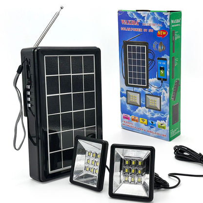 Kit d’Éclairage Solaire avec Haut Parleur et Deux Lampes XB-2321BT – طقم إنارة بالطاقة الشمسية - تنزوت