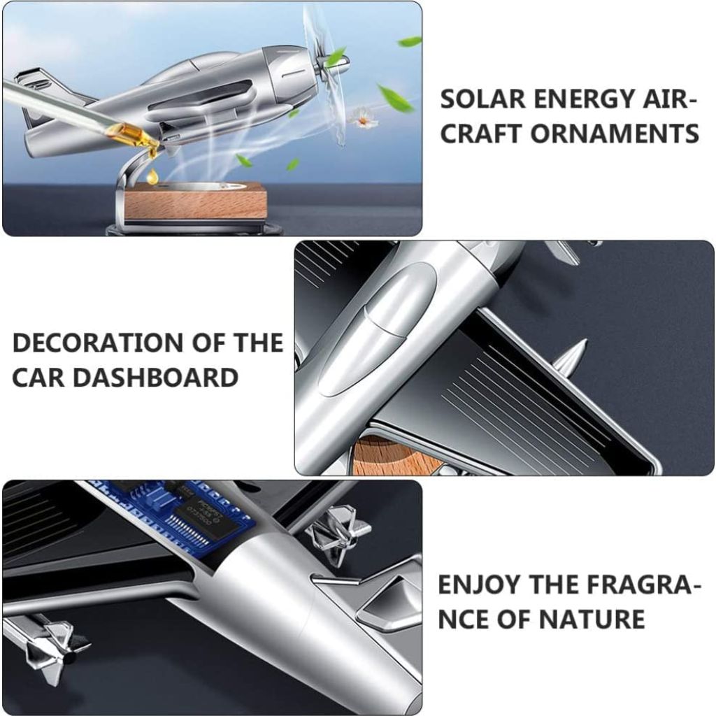 Diffuseur de Parfum Solaire en Forme d'Avion pour Tableau de Bord – معطر جو على شكل طائرة