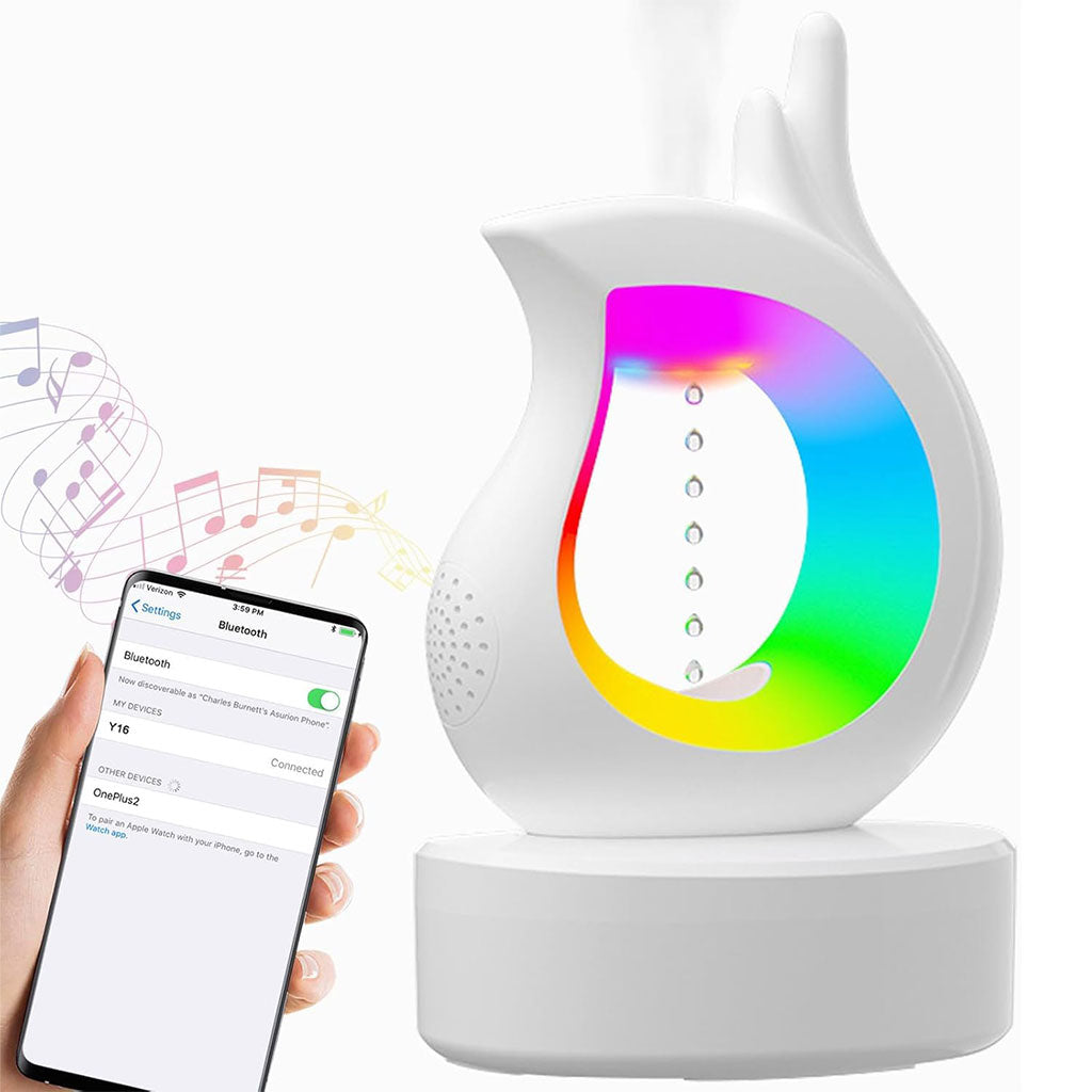 Humidificateur antigravité et haut-parleur Bluetooth RGB en forme de goutte d’eau – معطر جو ومكبر صوت