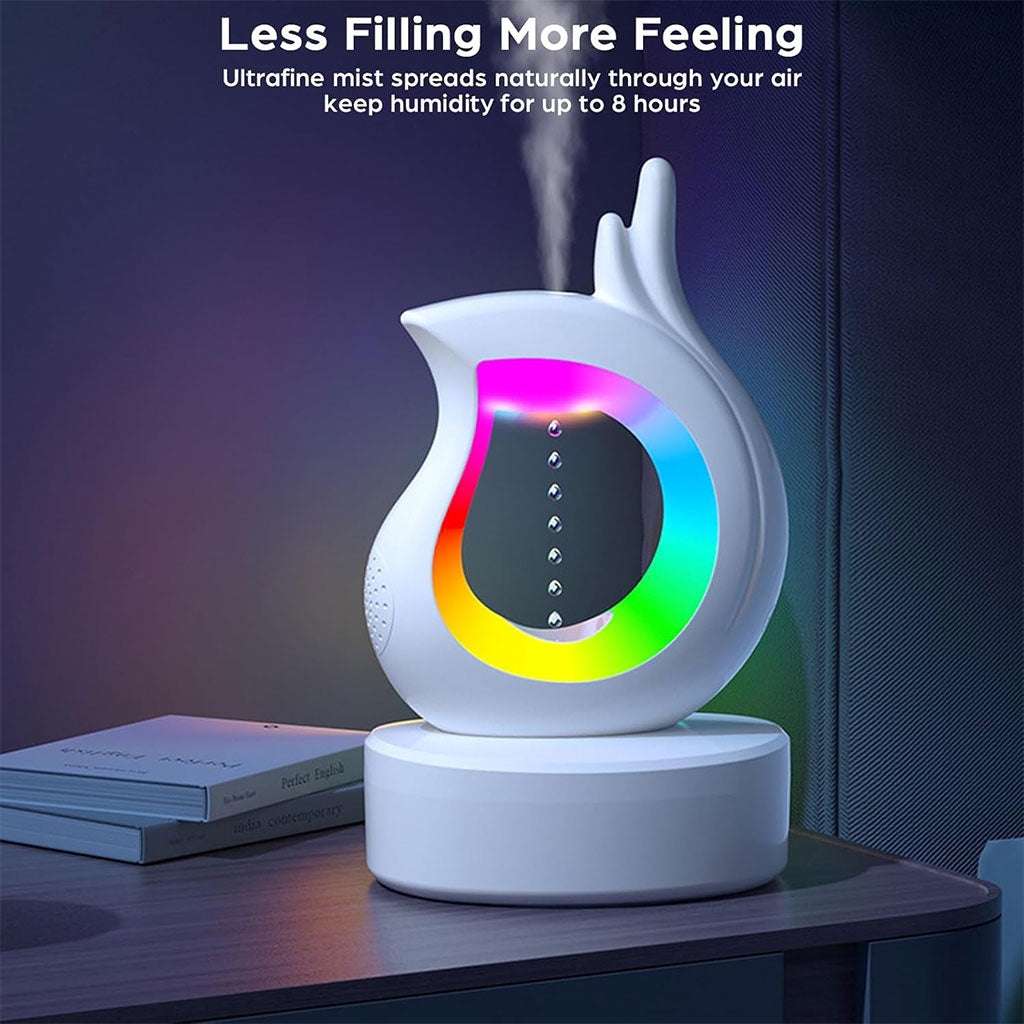 Humidificateur antigravité et haut-parleur Bluetooth RGB en forme de goutte d’eau – معطر جو ومكبر صوت