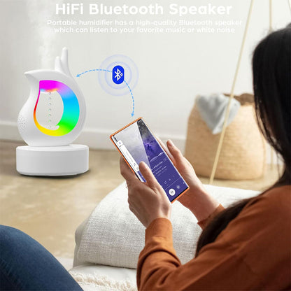 Humidificateur antigravité et haut-parleur Bluetooth RGB en forme de goutte d’eau – معطر جو ومكبر صوت