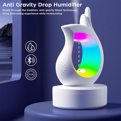 Humidificateur antigravité et haut-parleur Bluetooth RGB en forme de goutte d’eau – معطر جو ومكبر صوت