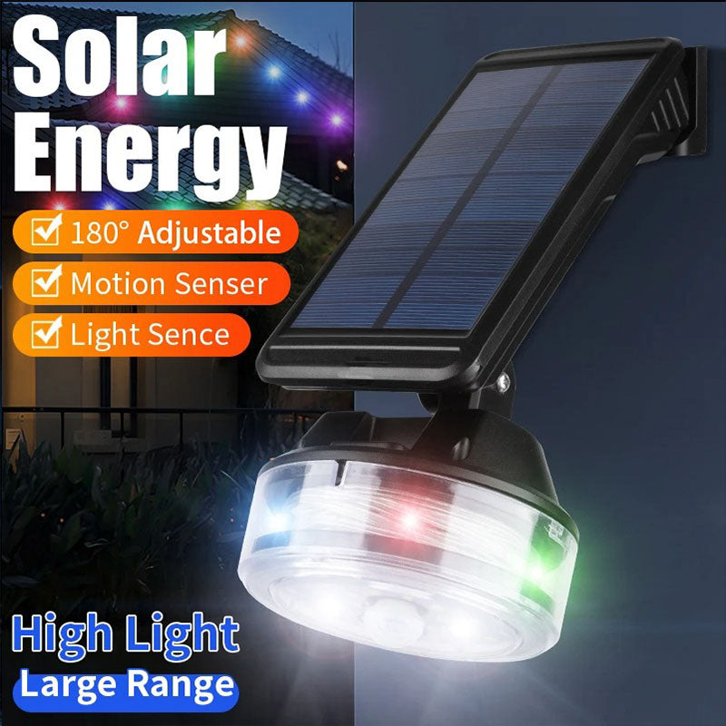 Lampe murale solaire avec détecteur de mouvement et guirlande lumineuse – مصباح خارجي بالطاقة الشمسية