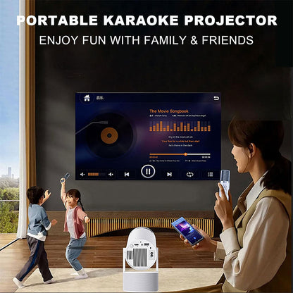 Mini Projector Karaoke Portable Support 4K 1080P YS-300 KTV – جهاز مديا ذكي للعرض على الحائط مع كاريوكي