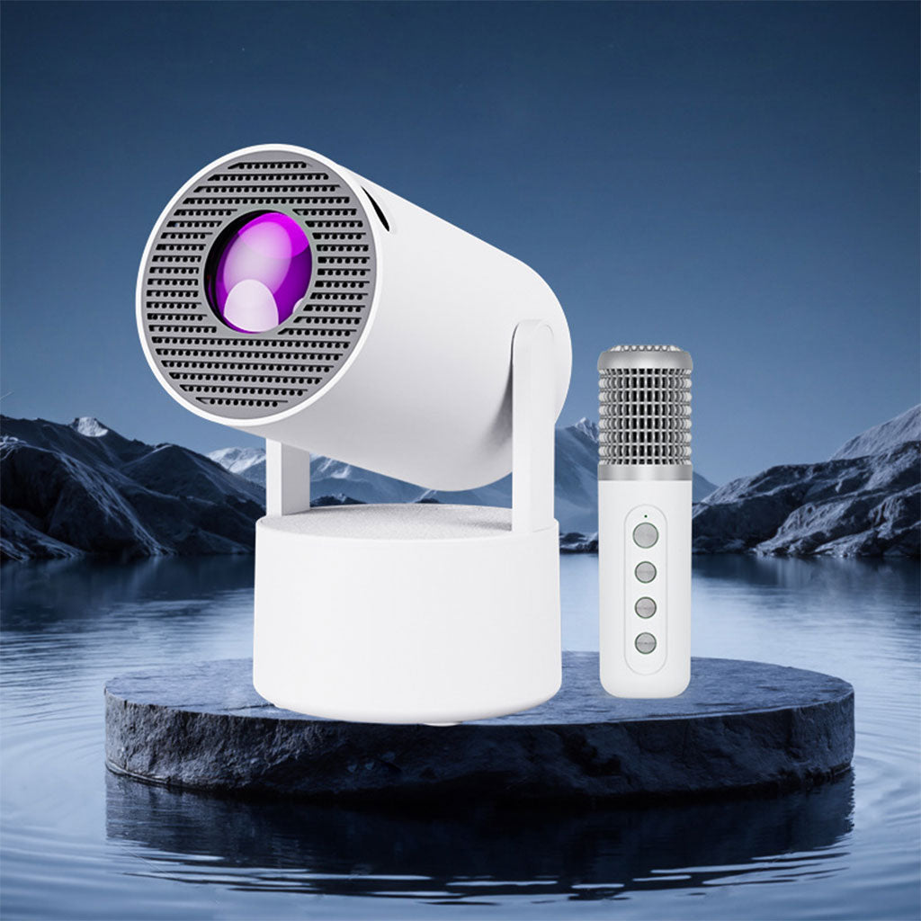 Mini Projector Karaoke Portable Support 4K 1080P YS-300 KTV – جهاز مديا ذكي للعرض على الحائط مع كاريوكي