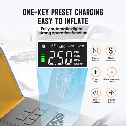 Compresseur d’air portable 150 PSI avec Afficheur Digitale et Torche LED – نافخ عجلات محمول