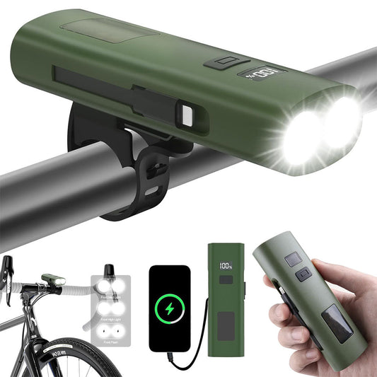 Éclairage de Vélo avant à LED et Power Bank 3000mAH – مصباح وبنك طاقة للدراجات الهوائية تنزوت