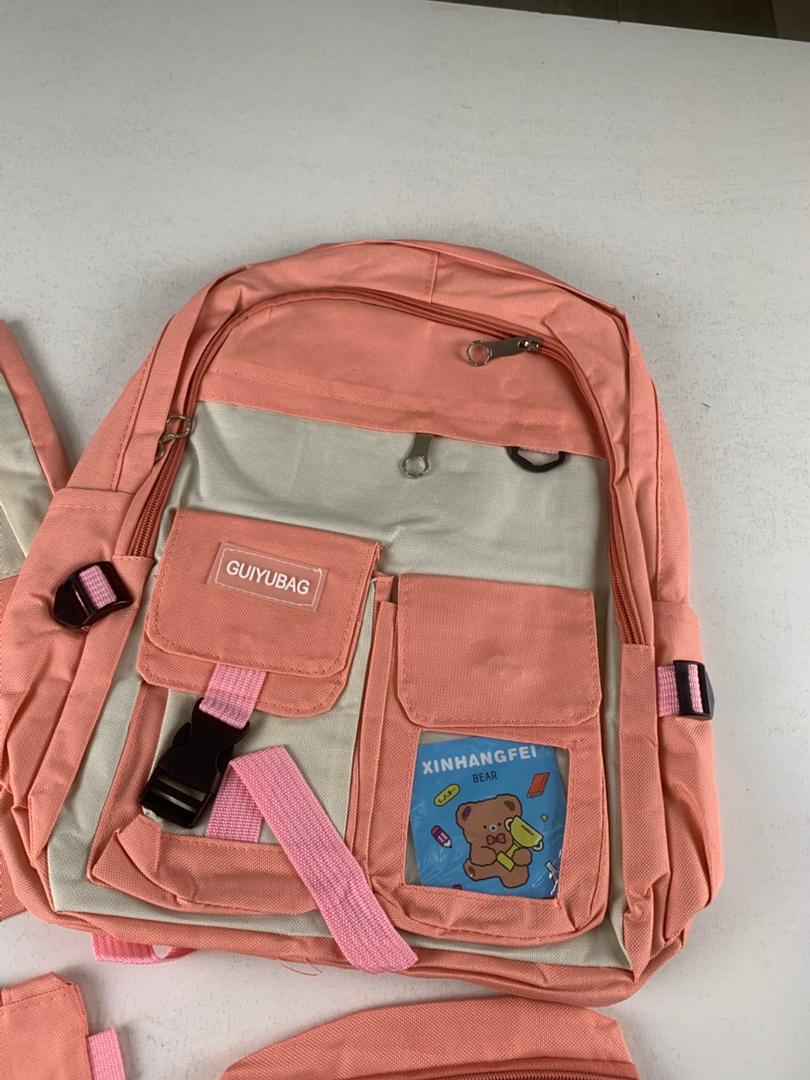 Ensemble de sacs d’école Kawai pour adolescents 4Pcs Guiyu V3 Rose – محفظة 4 قطع كاواي وردي